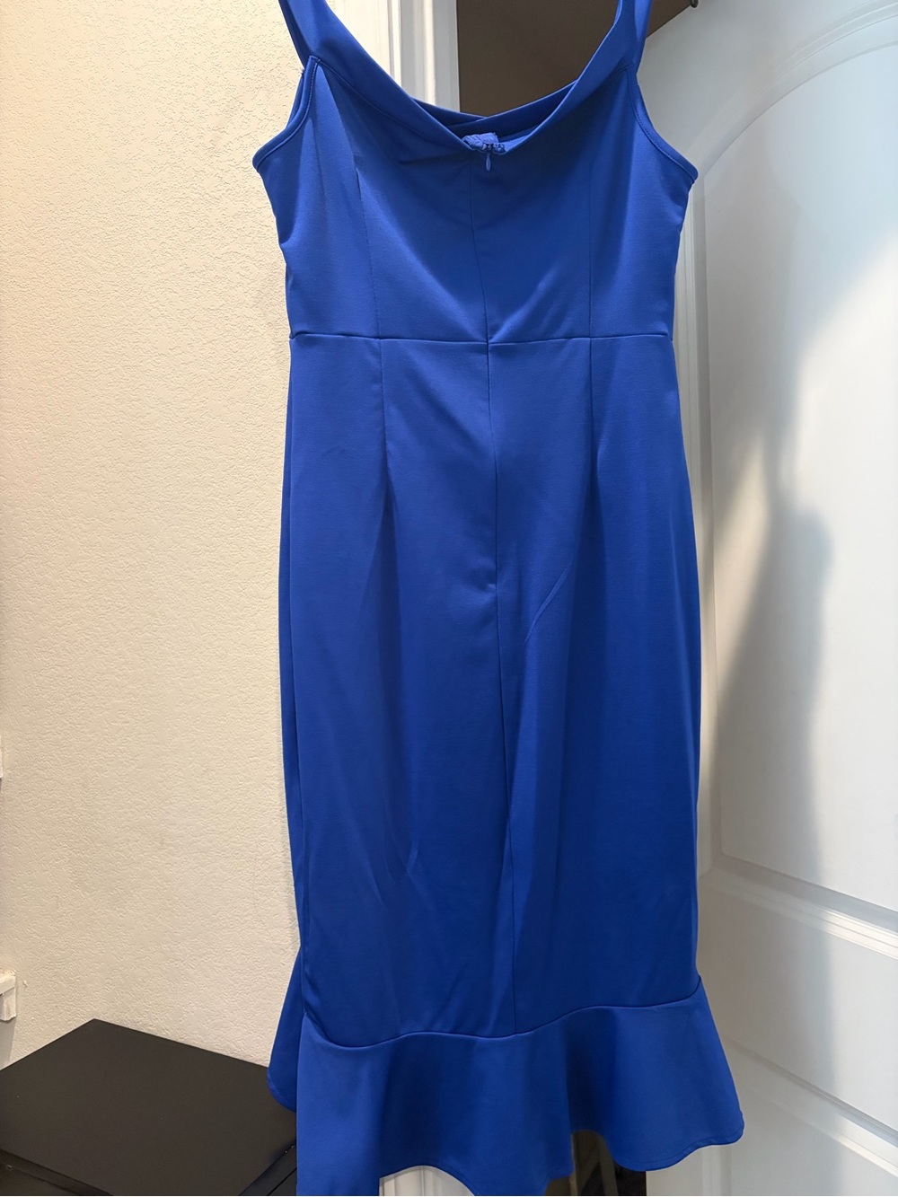 SHEIN Royal Blue Midi Dress with Flared Hem